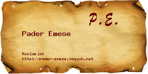 Pader Emese névjegykártya